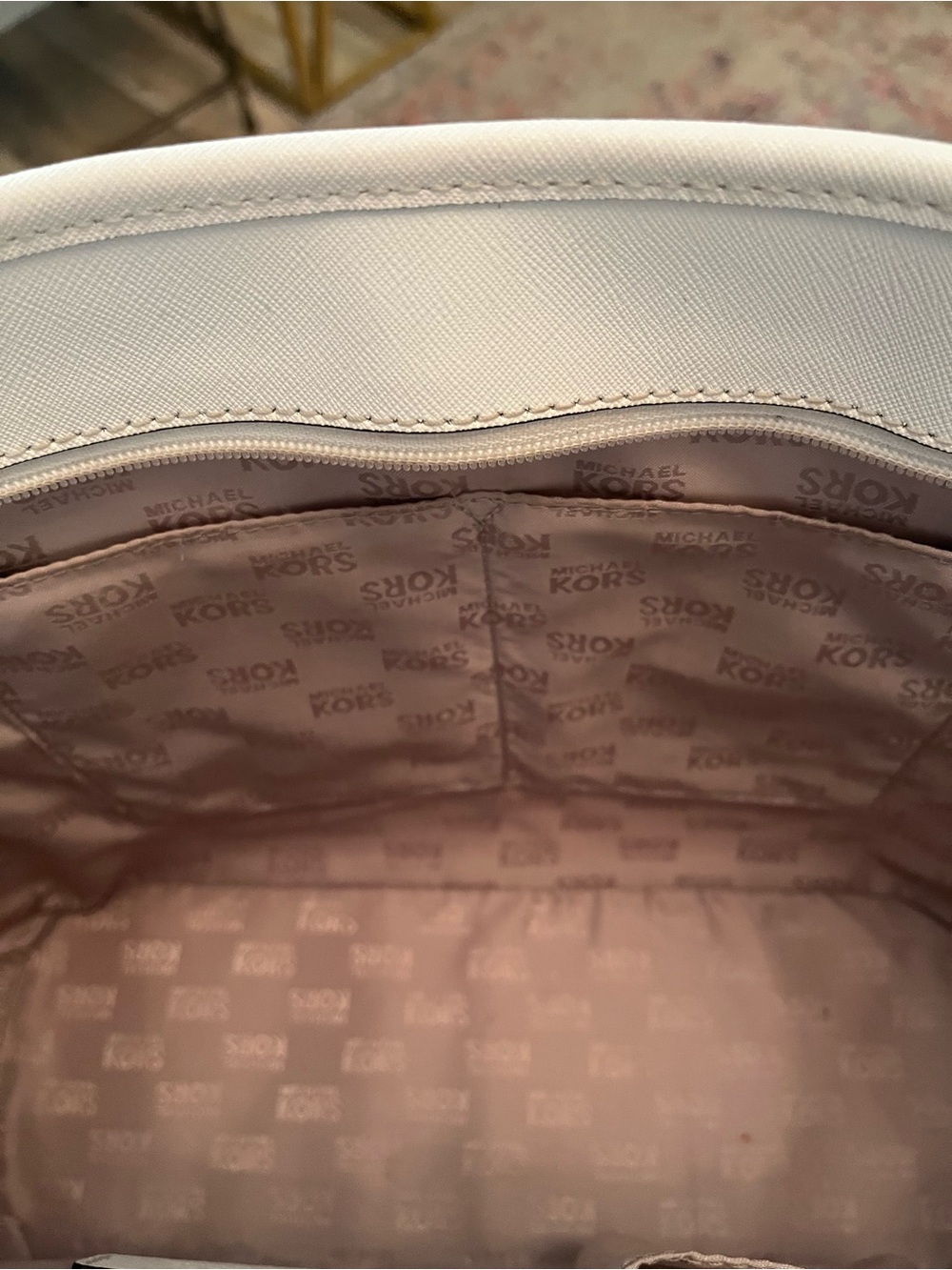 Michael Kors White Perforated Leather Tote - Picture 4 of 6